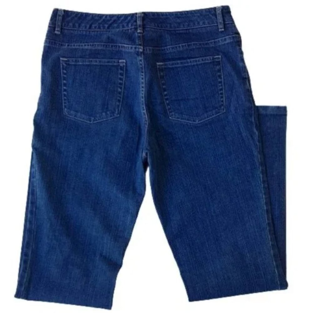 Womens Tahari High Rise Minimalist Dark Straight Leg Denim Jeans